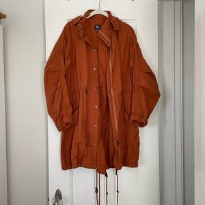 Urban Outfitters BDG Orange Button-Down Cinched Waist Jacket Size M
